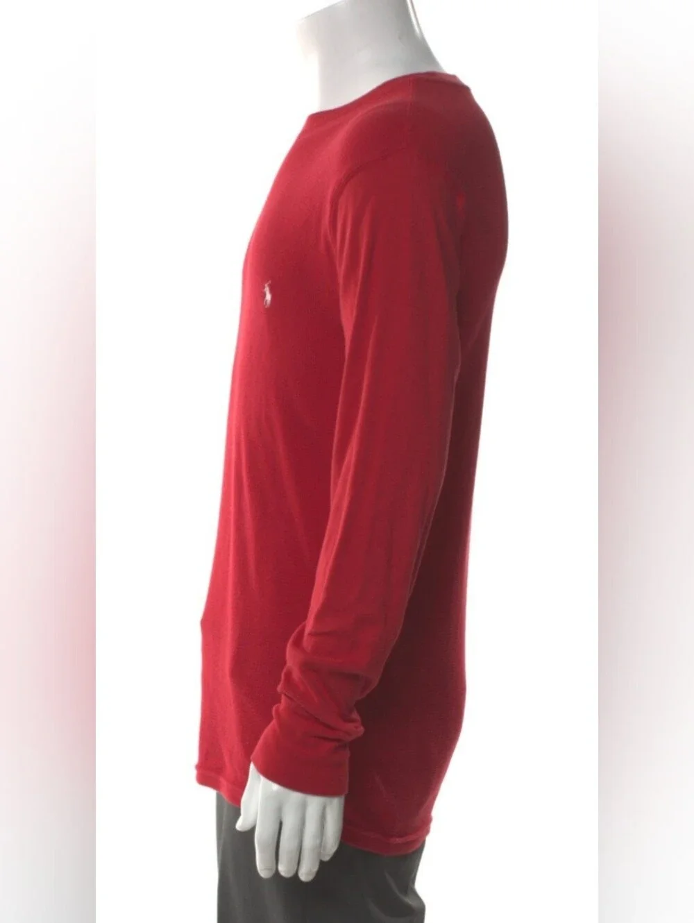 Polo Ralph Lauren Sleepwear Mens Large Red Thermal L/S T-Shirt Waffle Knit Logo